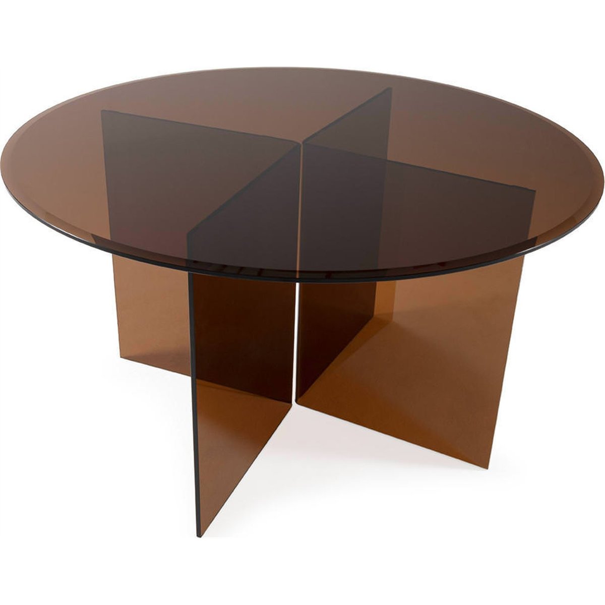 Table à manger ronde en verre ambre, RECOLLECTION