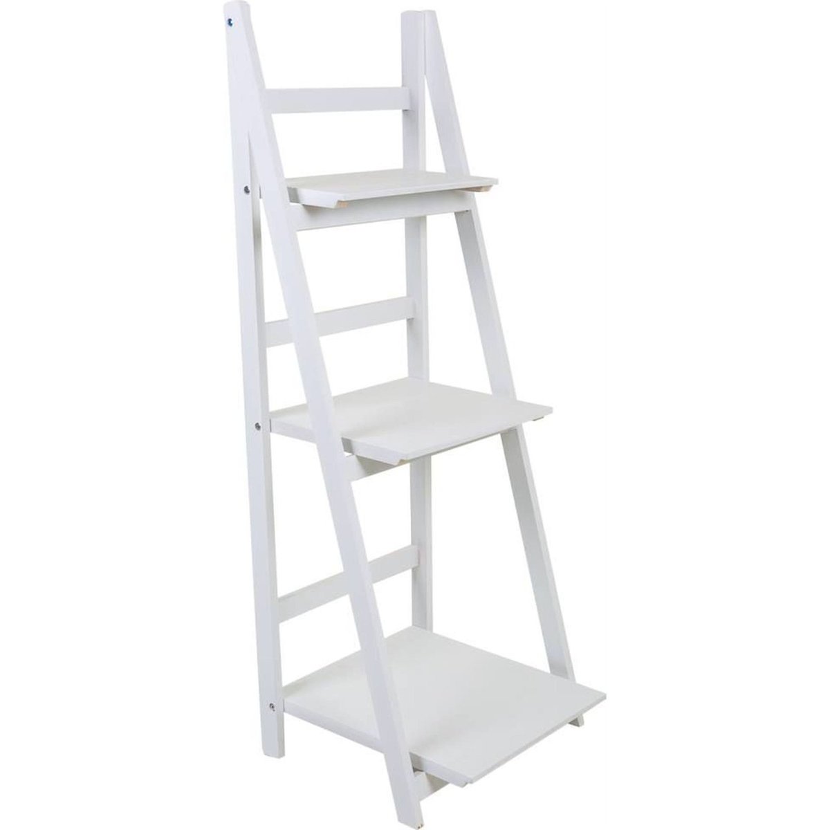 Étagère rectangulaire en bois paulownia contemporain blanc mat bois clair, RECOLLECTION