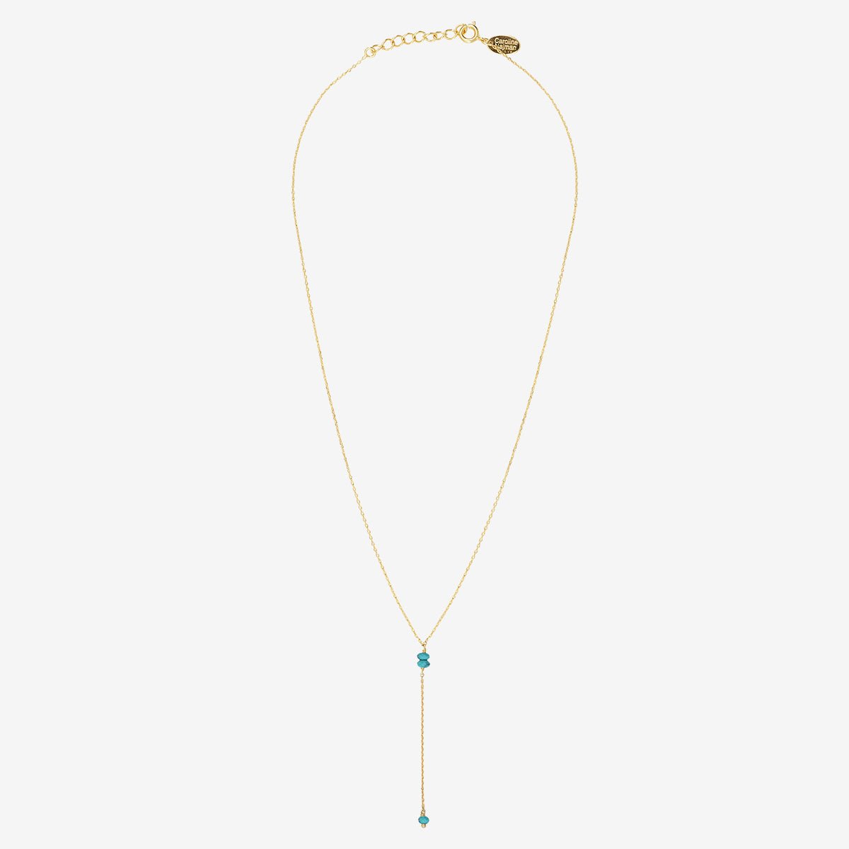 Collier cravate courte venus turquoise bleu, CAROLINE NAJMAN