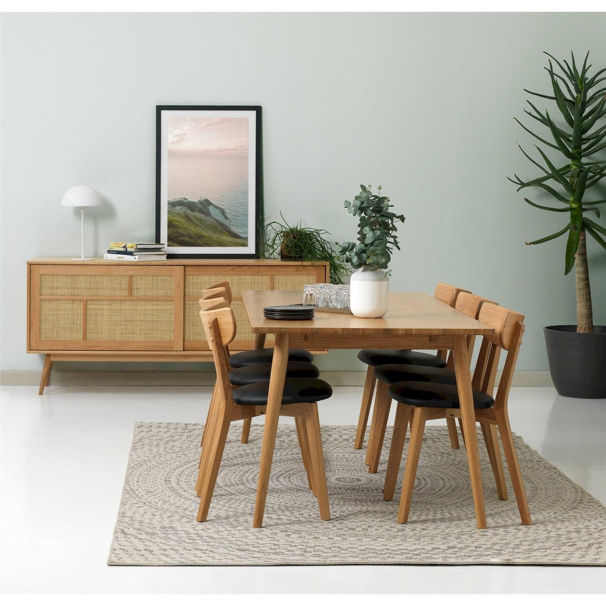 Buffet en bois et cannage collection VISIMMY bois clair et noir, RECOLLECTION