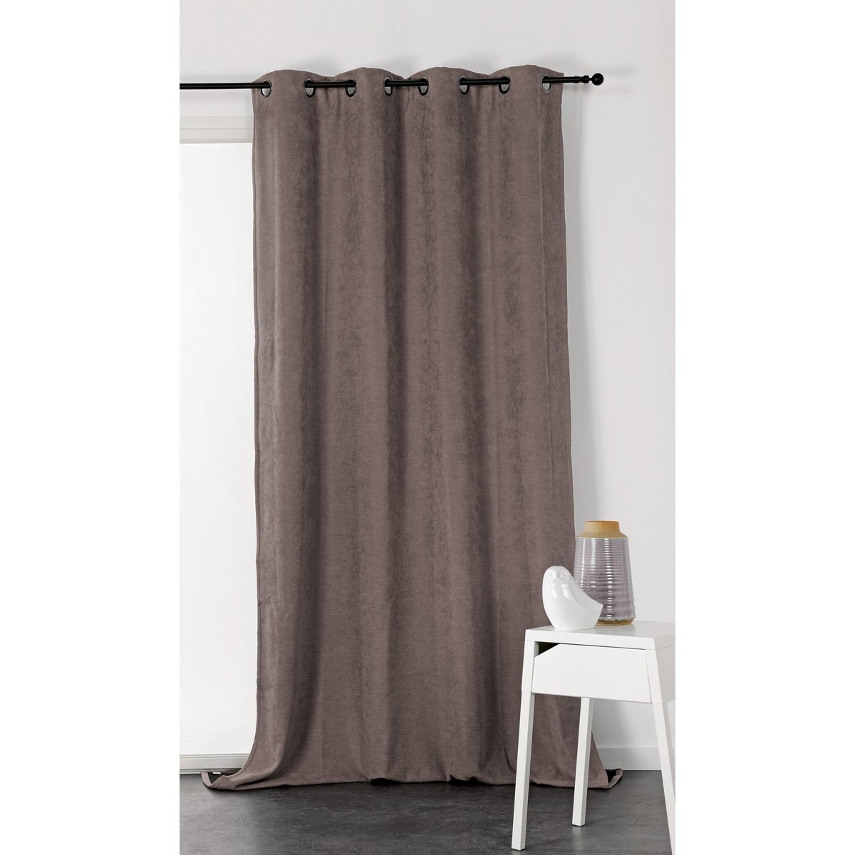 Rideau Alaska isolant et 100 % occultant taupe, LINDER