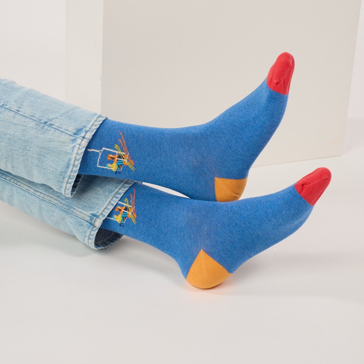 Chaussettes en coton peigné A MOTIFS bleu ciel, BILLYBELT