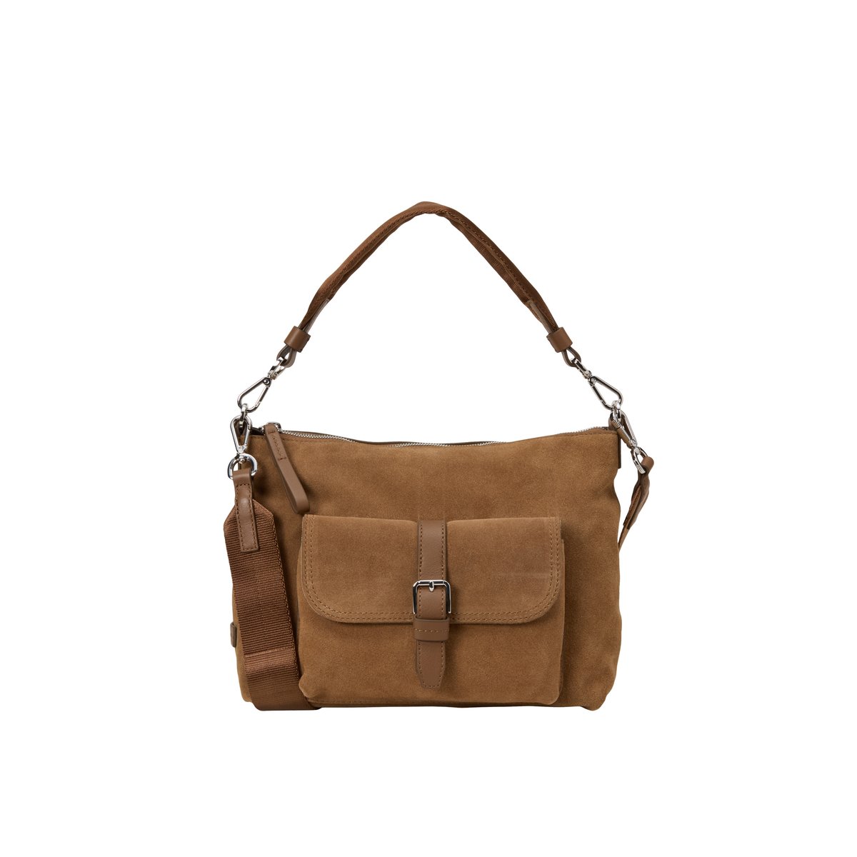 Sac Hobo modèle Caren en cuir de vachette velours souple cognac, MARC O'POLO