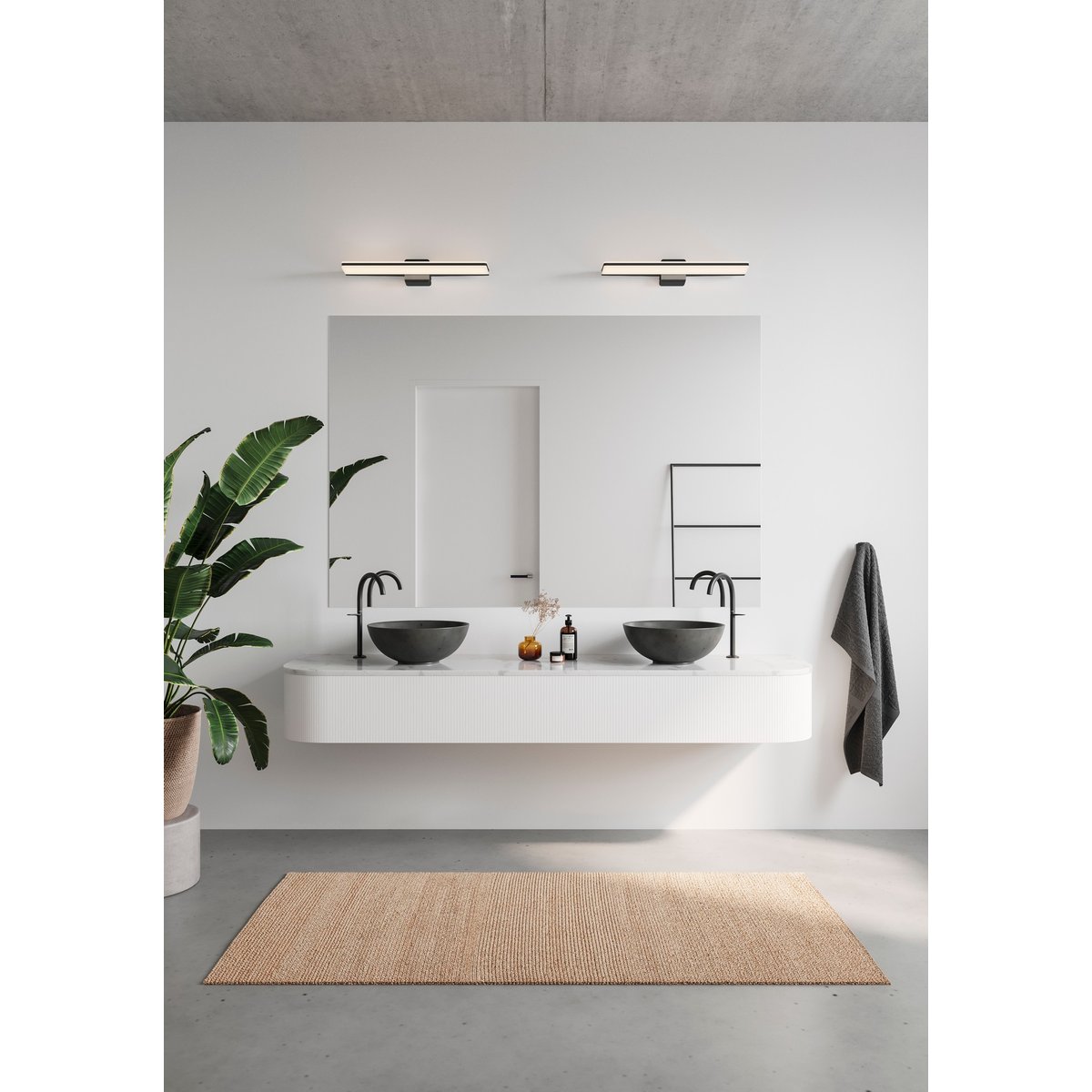 Applique murale salle de bain LED intégrée - fonctionnalité Moodmaker™ en plastique, TINIA 60 noir, NORDLUX