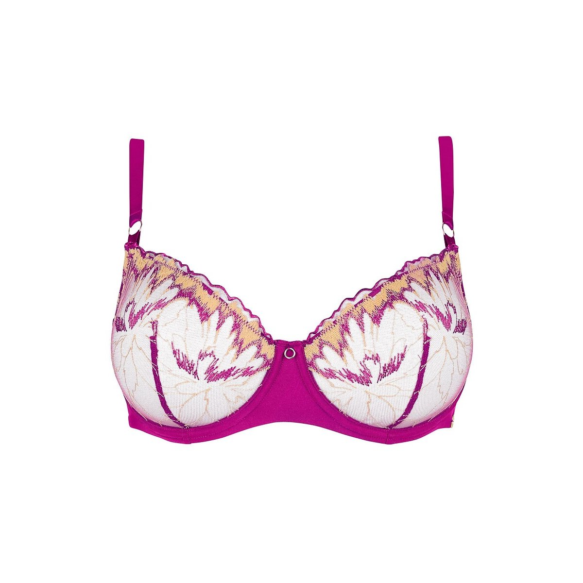 Soutien-gorge corbeille ISAURE fuchsia/abricot, SANS COMPLEXE