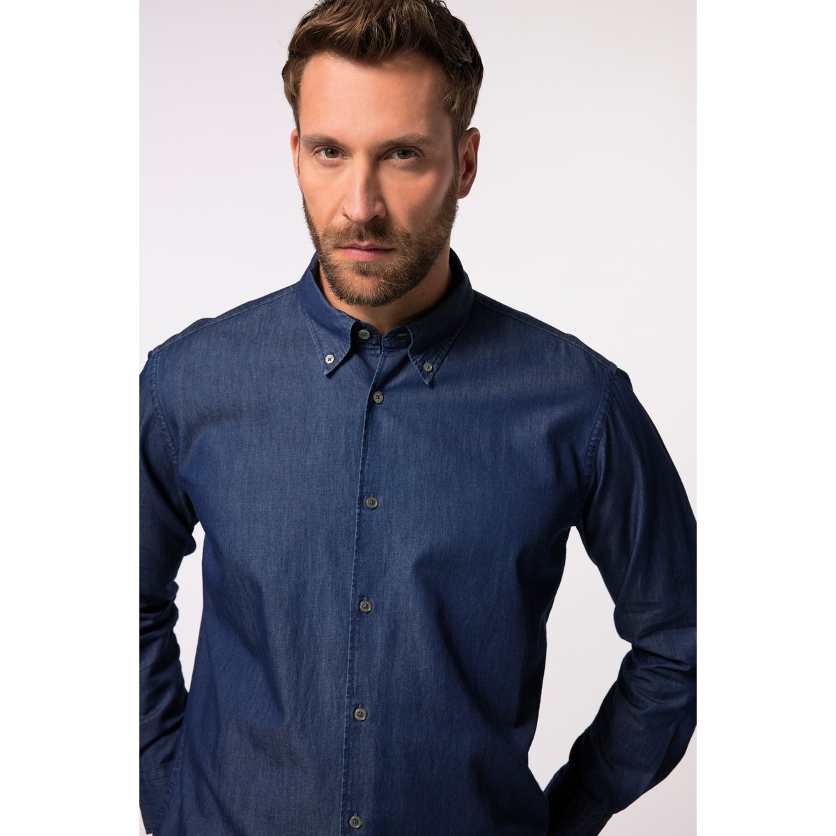 Chemise en jean, manches longues pierre bleue, JP1880
