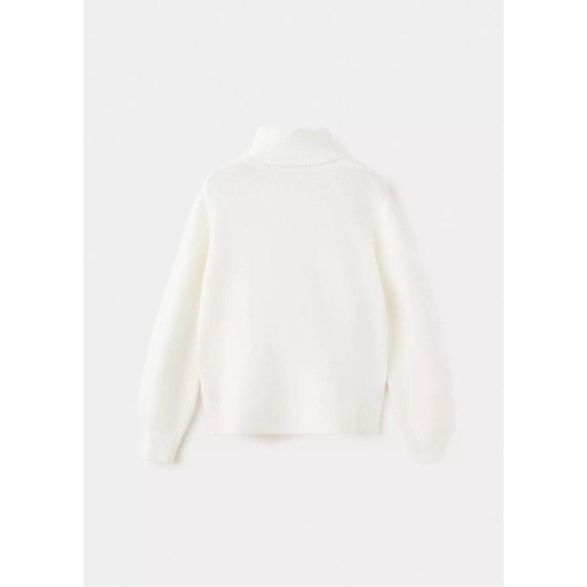 Pull-over maille col montant blanc cassé, MANGO KIDS