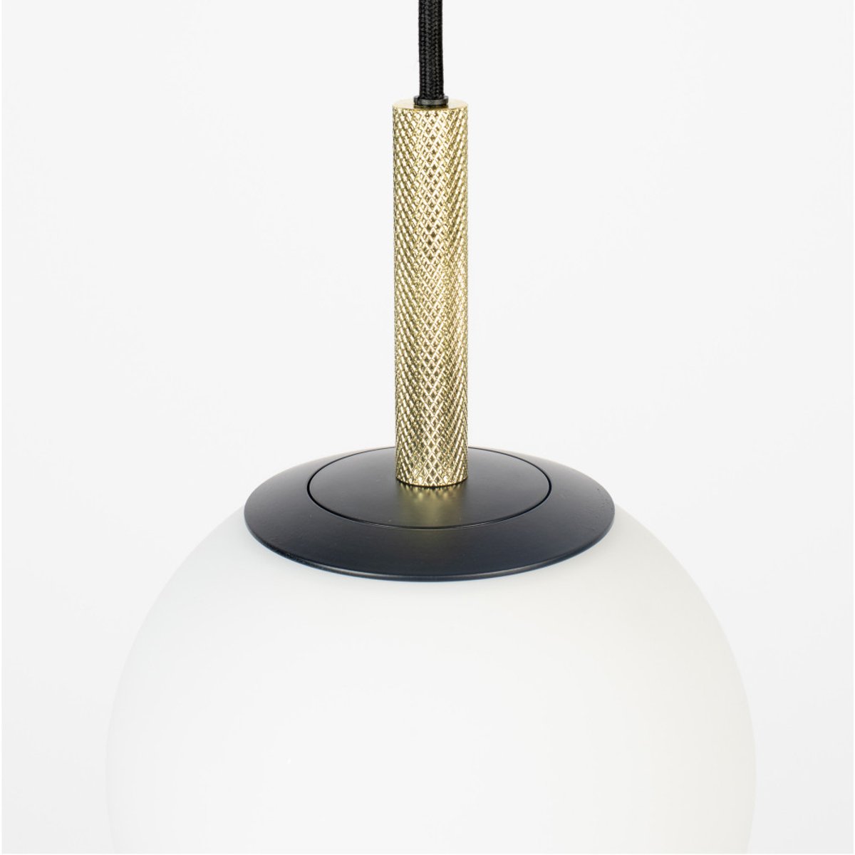 Suspension en verre et métal ø18cm - Orion noir, ZUIVER