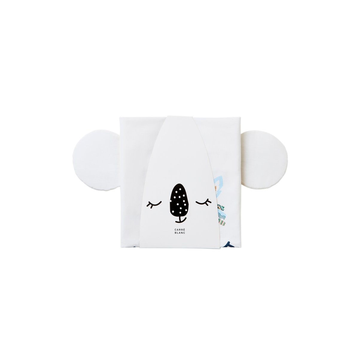 Taie d'oreiller coton MINIFUL bleu ciel, CARRE BLANC