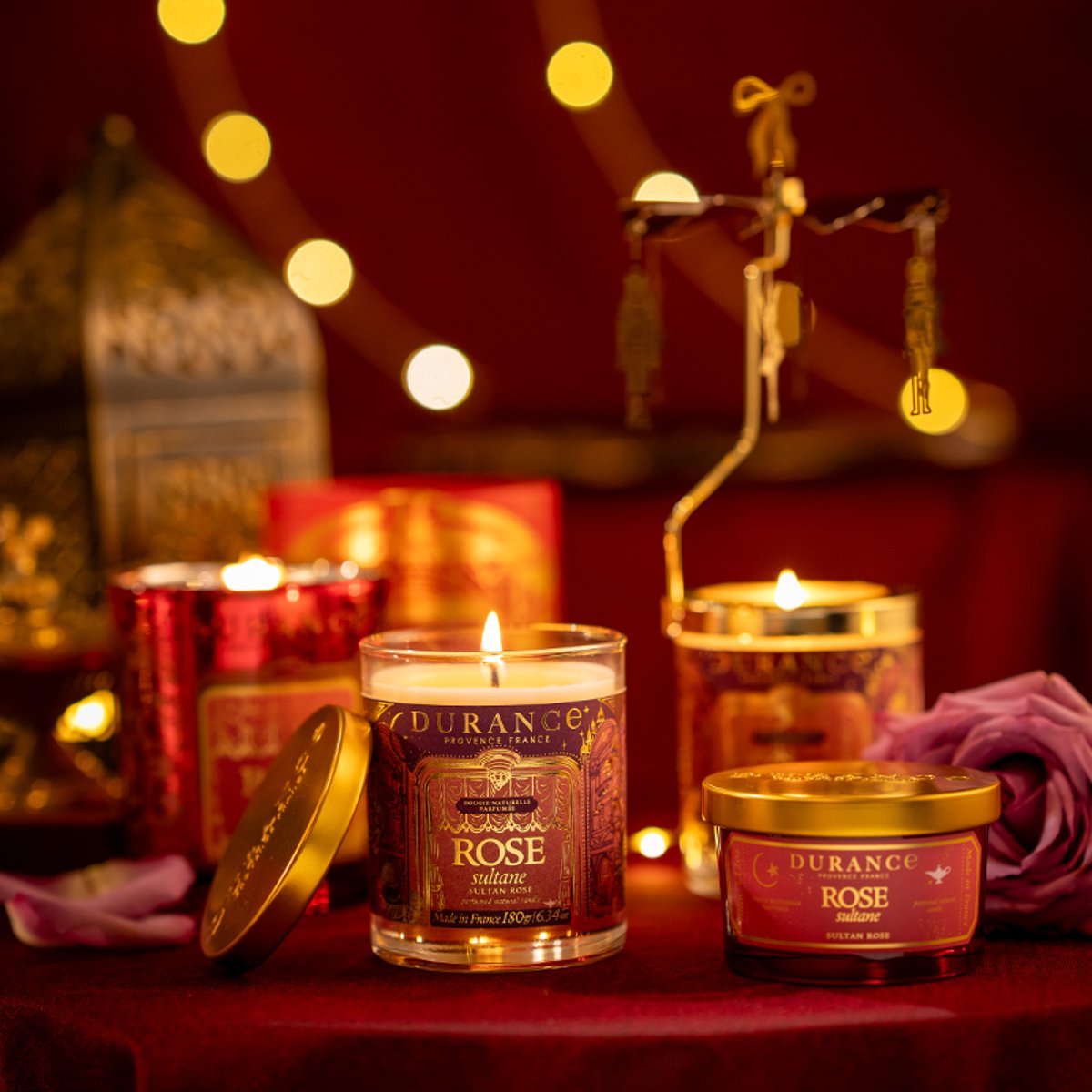 Bougie Parfumée Rose Sultane couleur unique, DURANCE