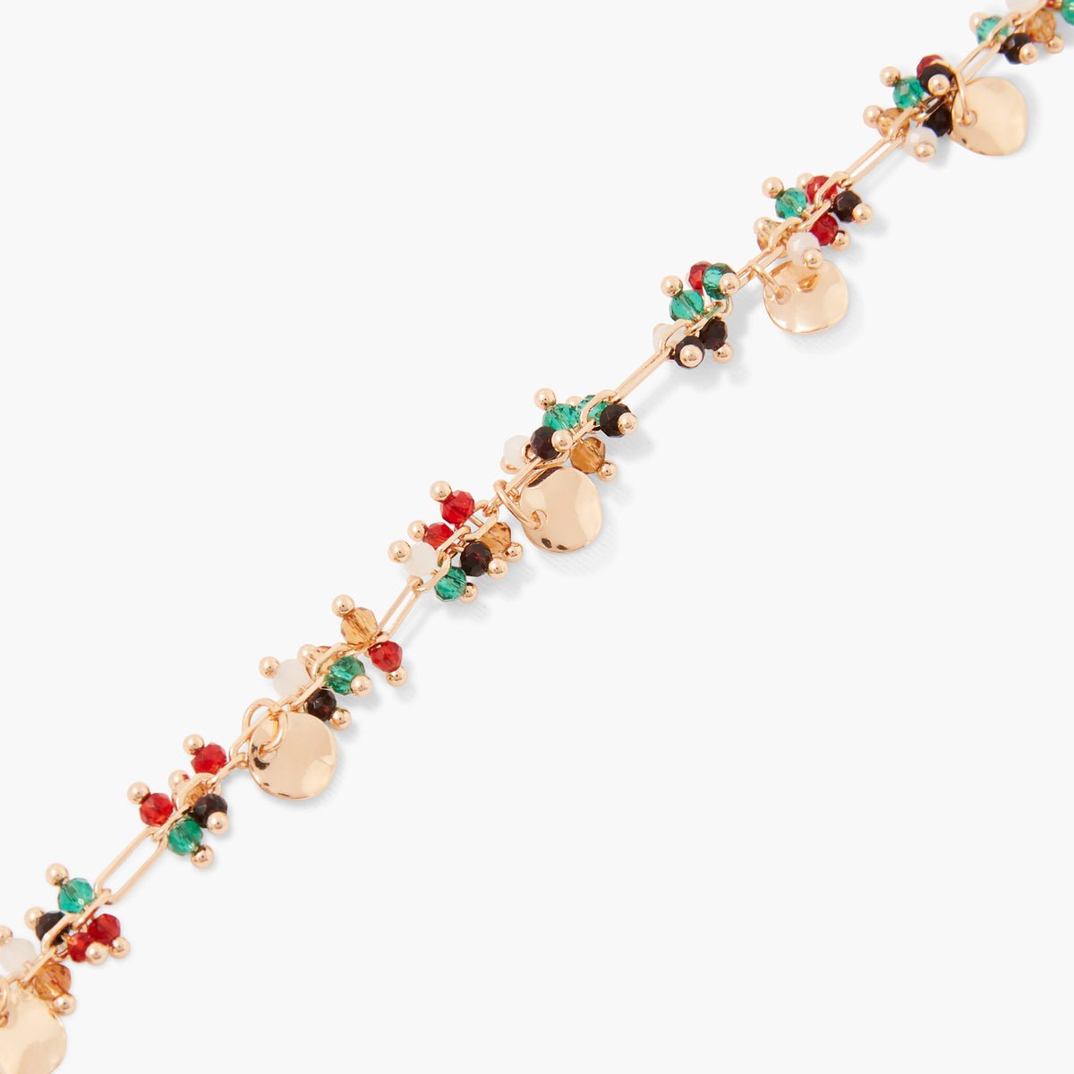Chaine de cheville perles à facettes multicolore multicolore, BALABOOSTE