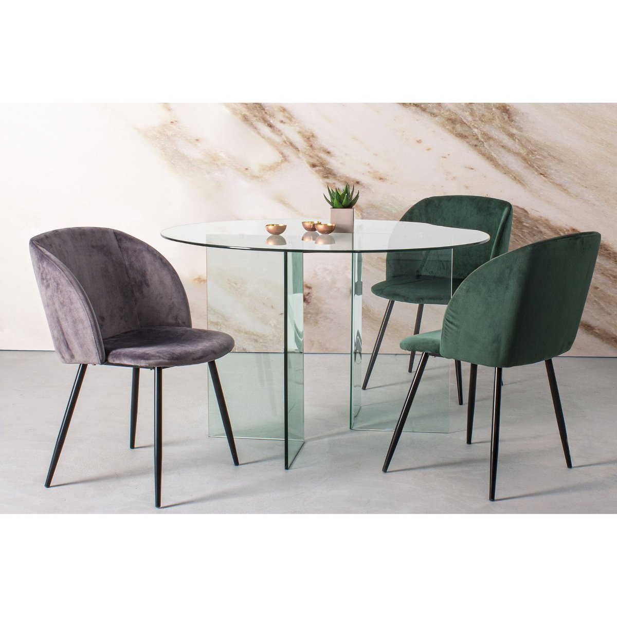 Table de salle à manger design ronde en verre transparent 6 places D130 - IDORA transparent, HELLIN, DEPUIS 1862