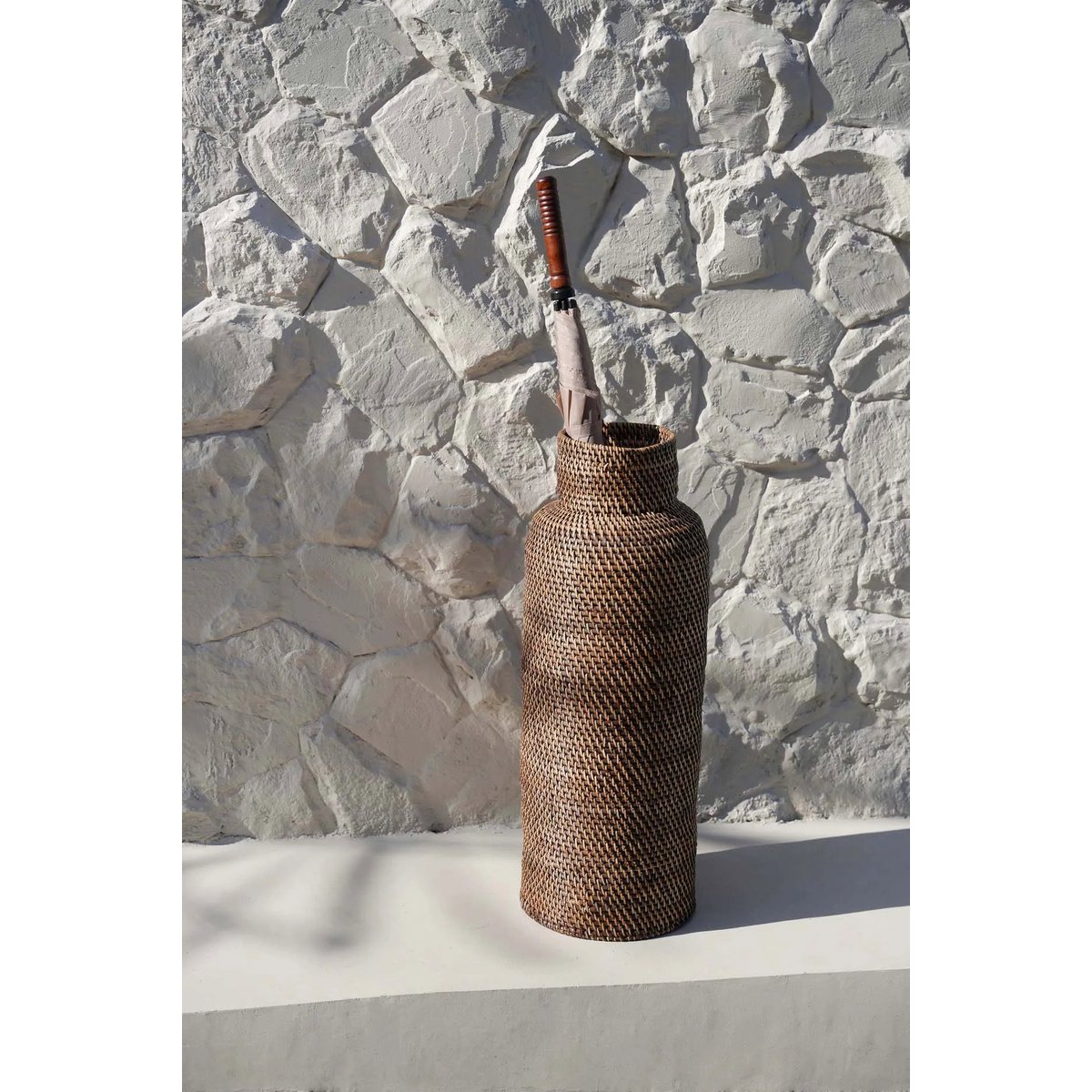 Porte-parapluies en rotin COLONIAL brun naturel, BAZAR BIZAR