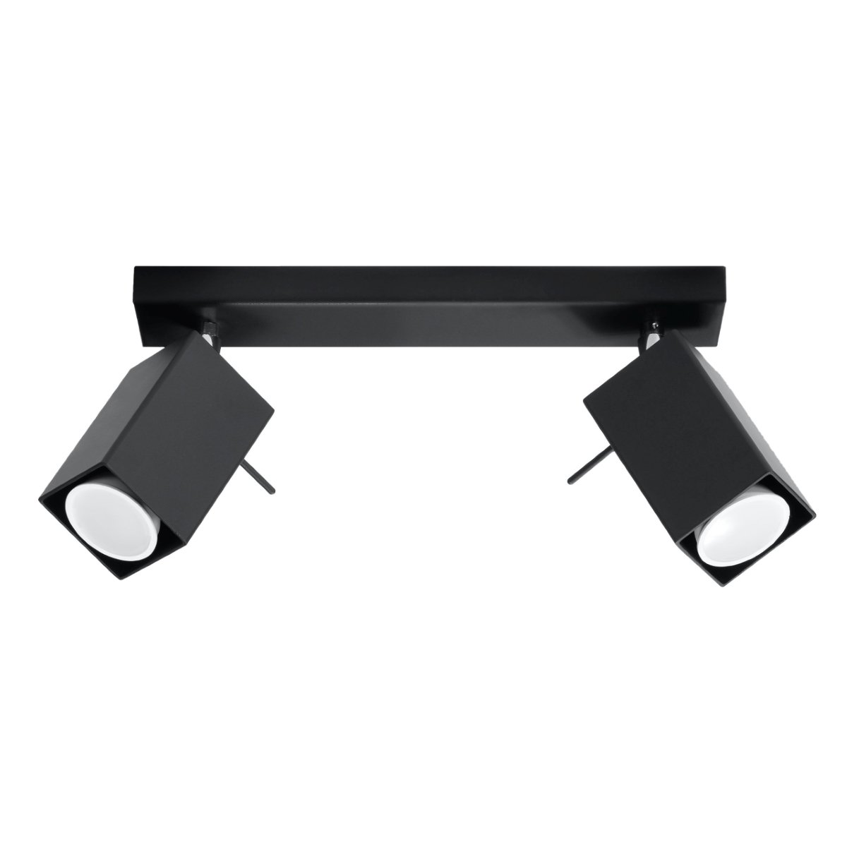 Plafonnier Acier Noir GU10 2 Merida noir, EDEN