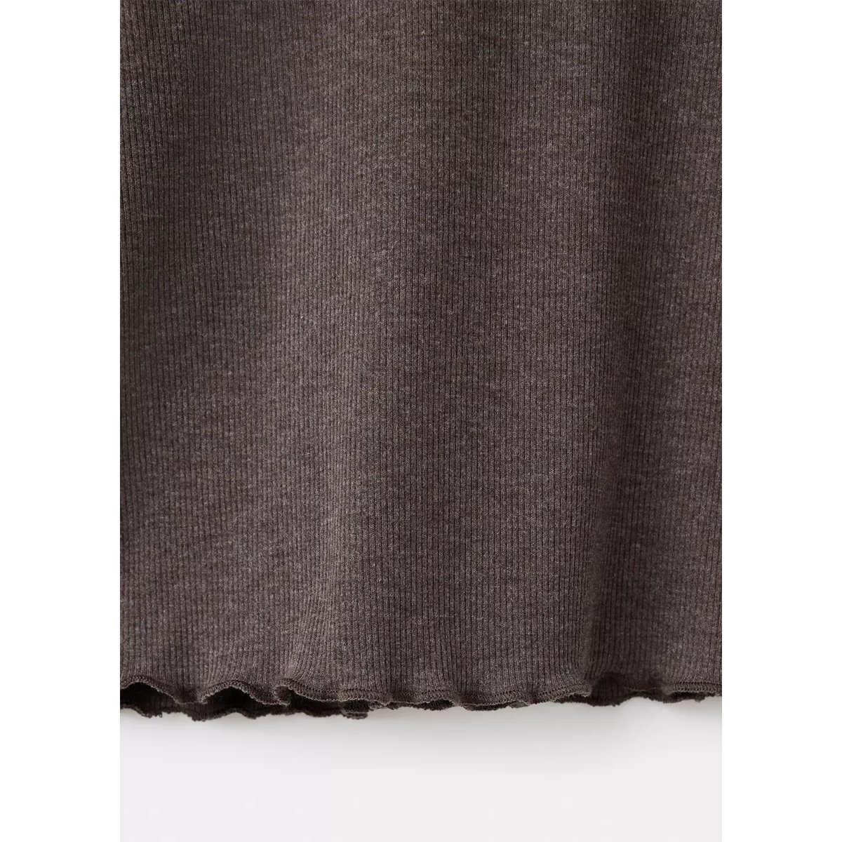 T-shirt en maille détails festonnés chocolat, MANGO BABY