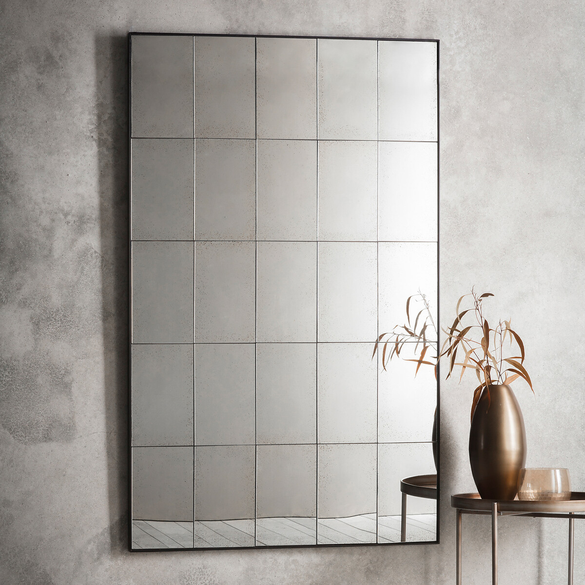 100x160cm Boxlie Antique Window Style Leaner Mirror brown , ÉDITÉ