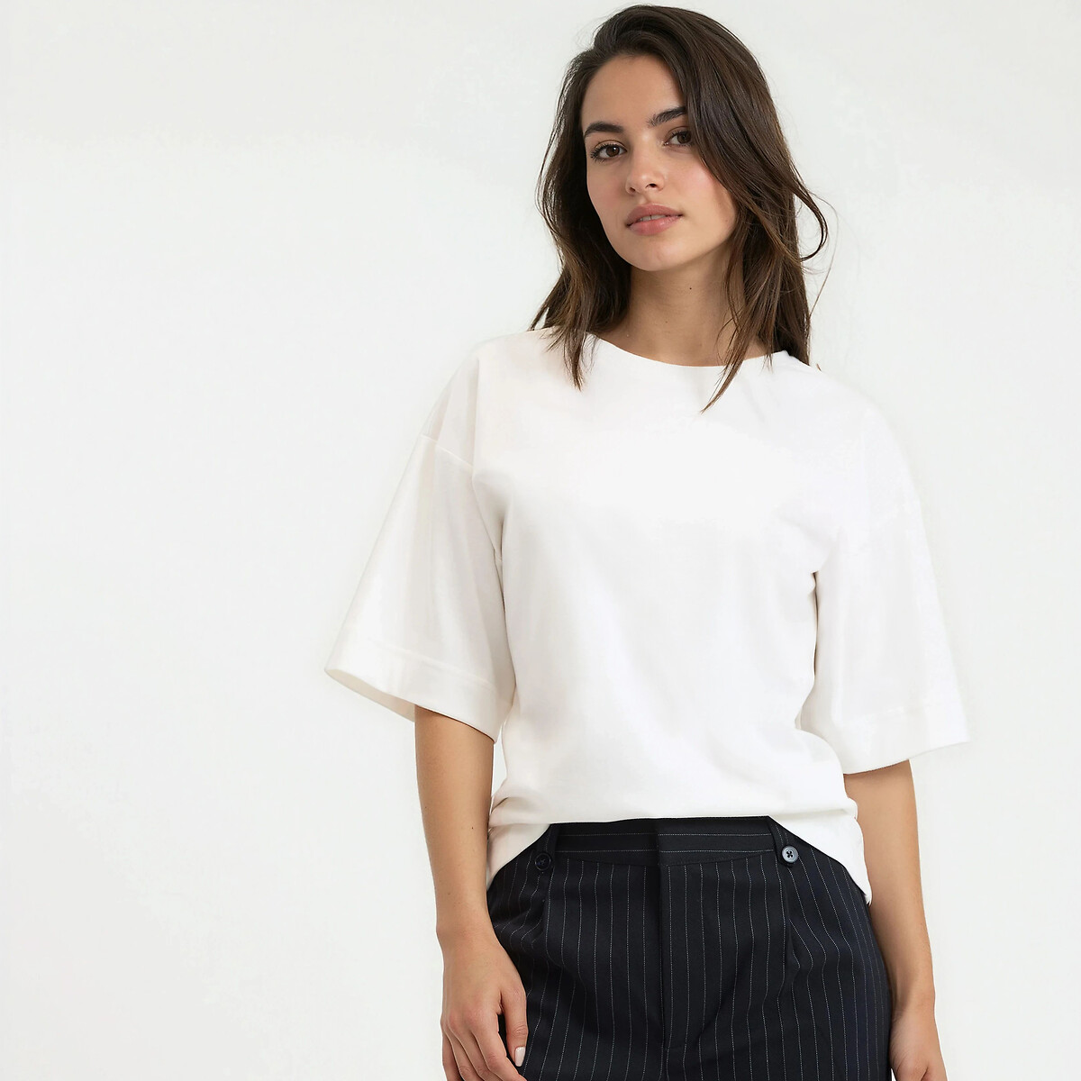 T-shirt volume loose, Signature PAUL blanc, LA REDOUTE COLLECTIONS