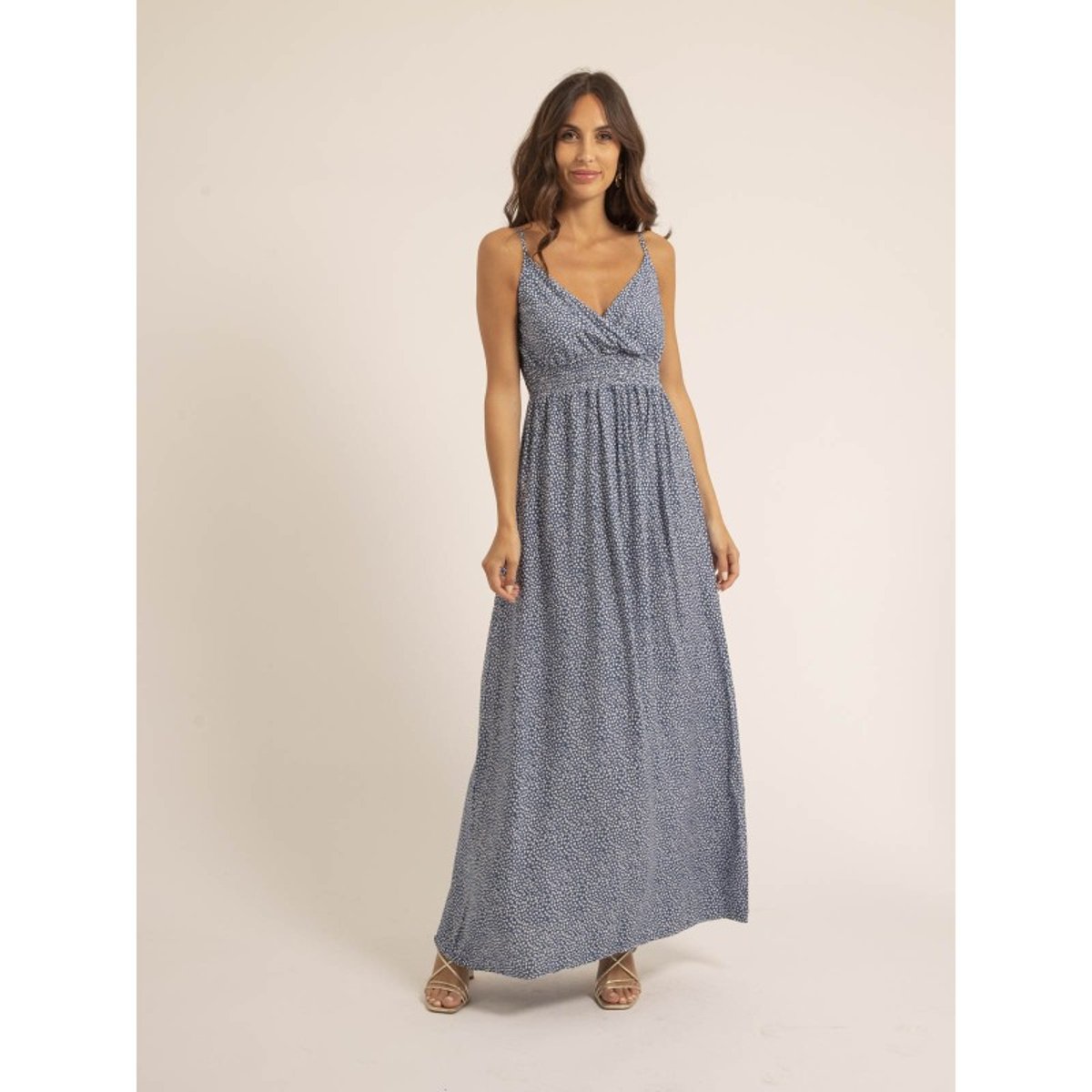 Robe Longue Motifs Ibalmie bleu, DONA LISA