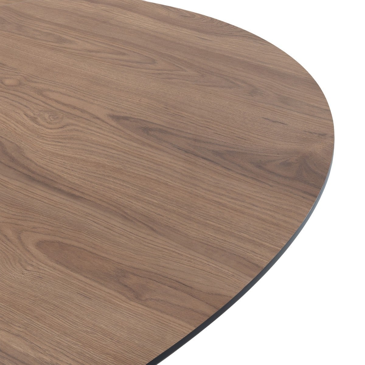 Table à manger ronde et pieds en métal - MAYA bois foncé, CALICOSY