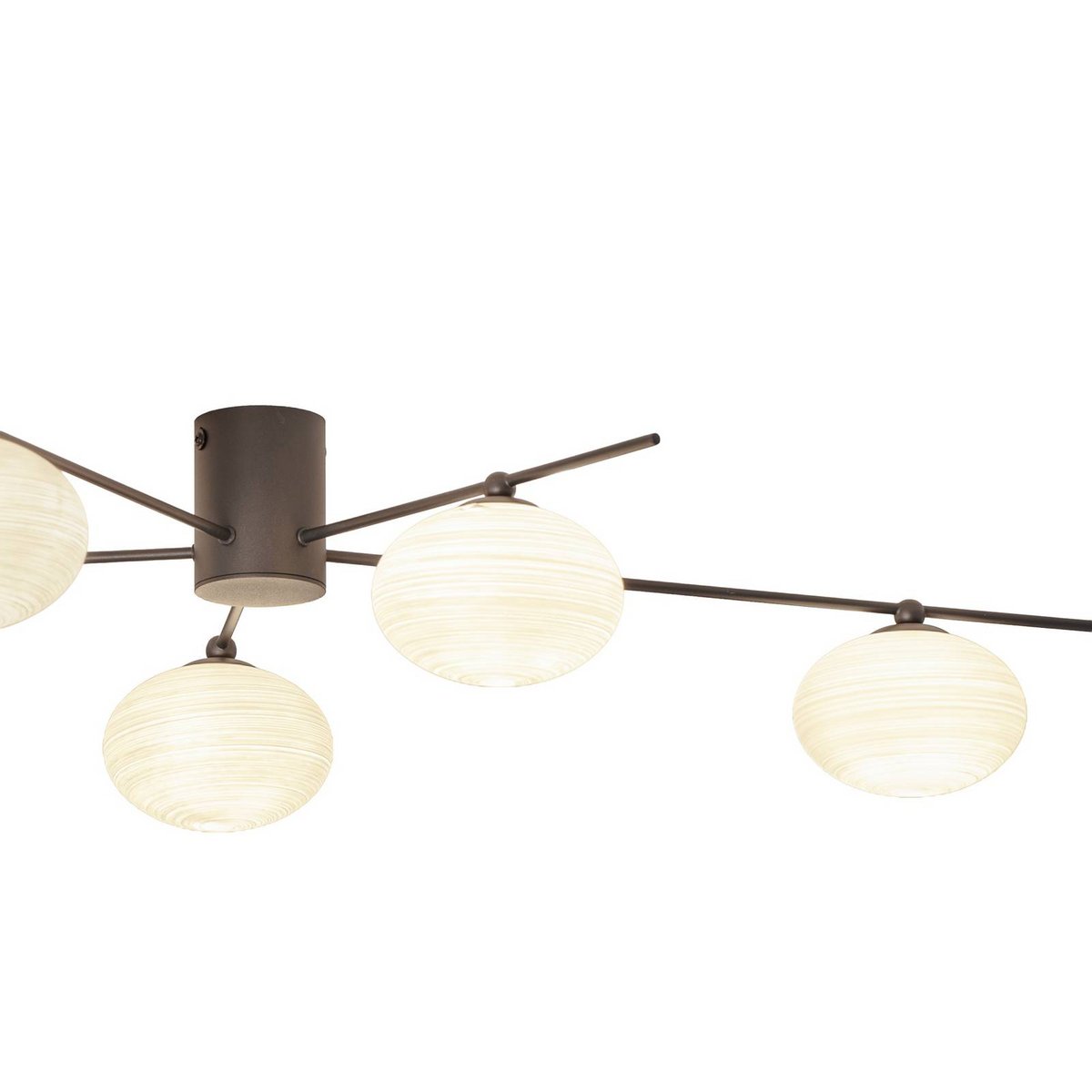 Plafonnier en verre, Valisa noir, blanc, LINDBY