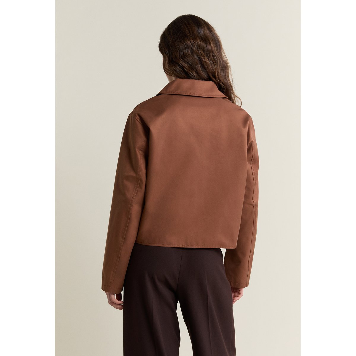 Veste courte avec coton VERA chocolat, ETAM