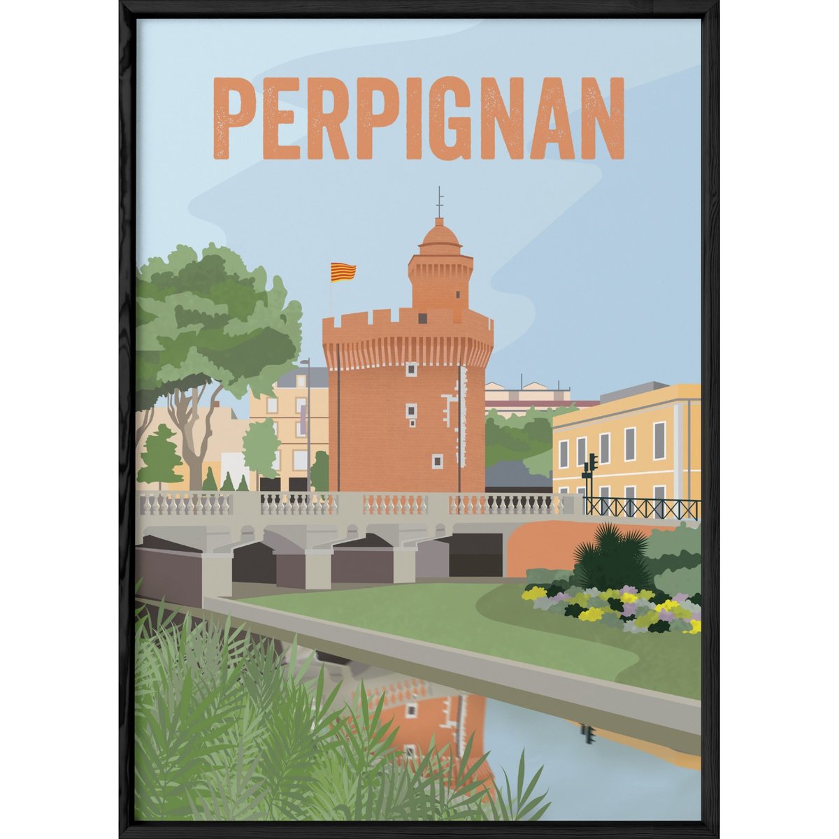 Affiche ville Perpignan blanc, L'AFFICHERIE