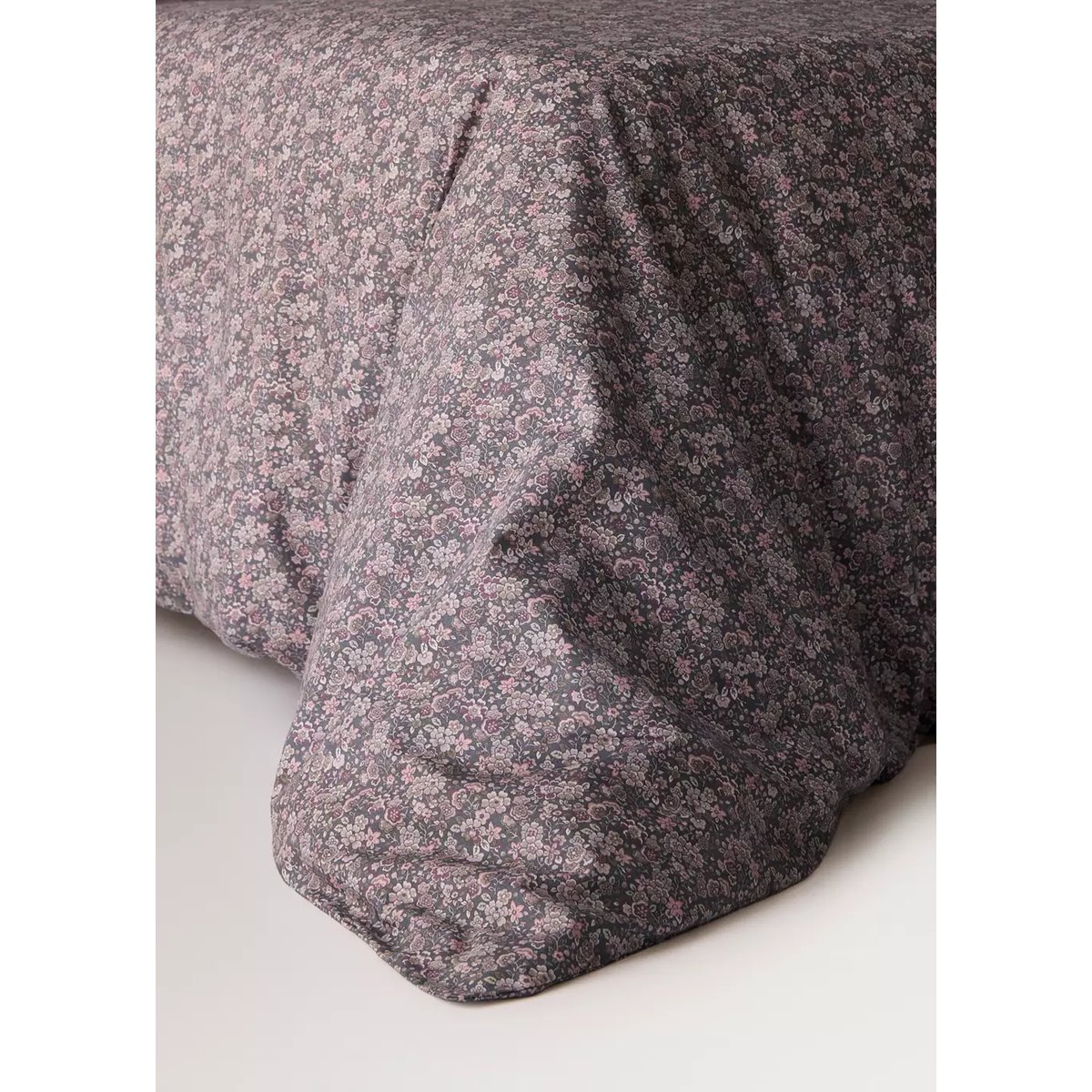 Housse de couette 100 % coton floral Lit 90 cm prune, MANGO HOME
