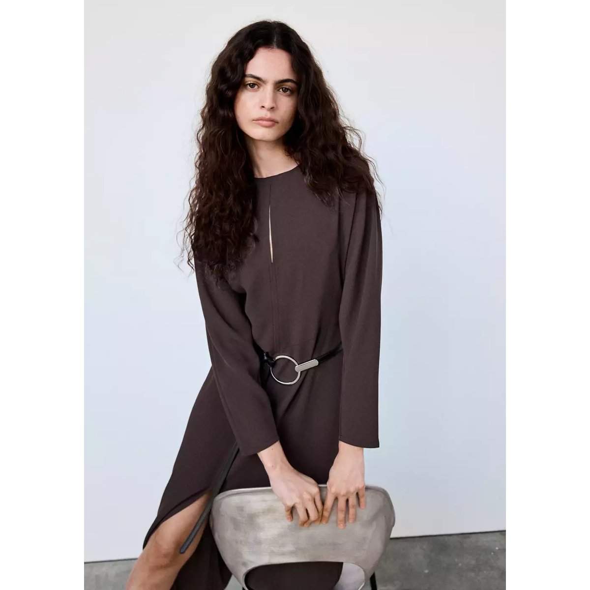Robe tania chocolat, MANGO