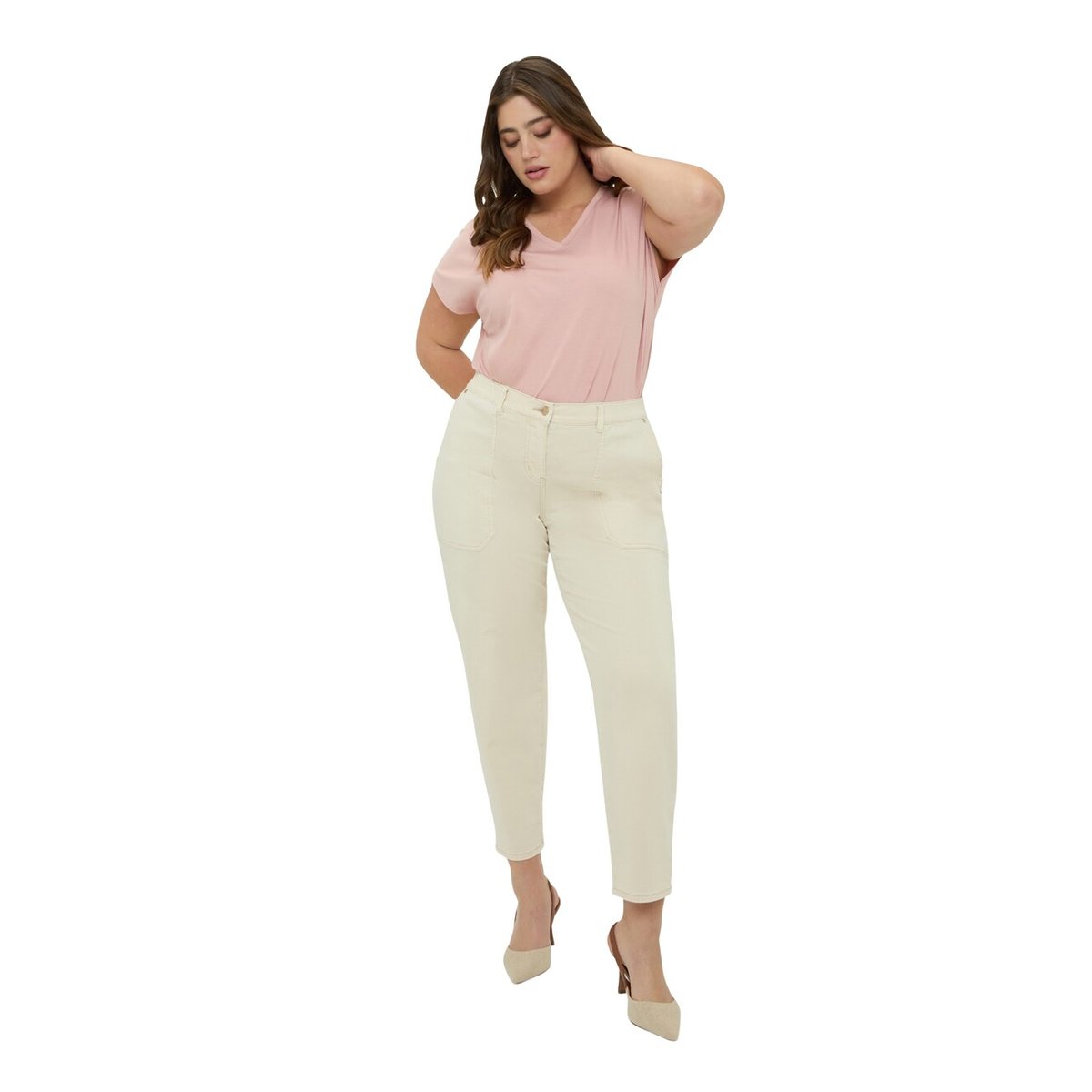 Pantalon Carrot Fit beige, FIORELLA RUBINO