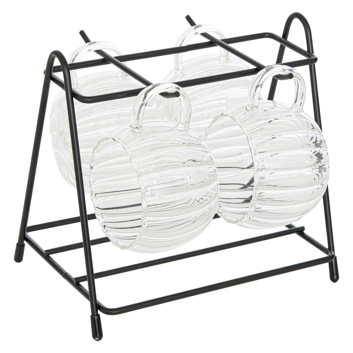 Rack 4 mugs PUMPKIN transparent, ATMOSPHERA