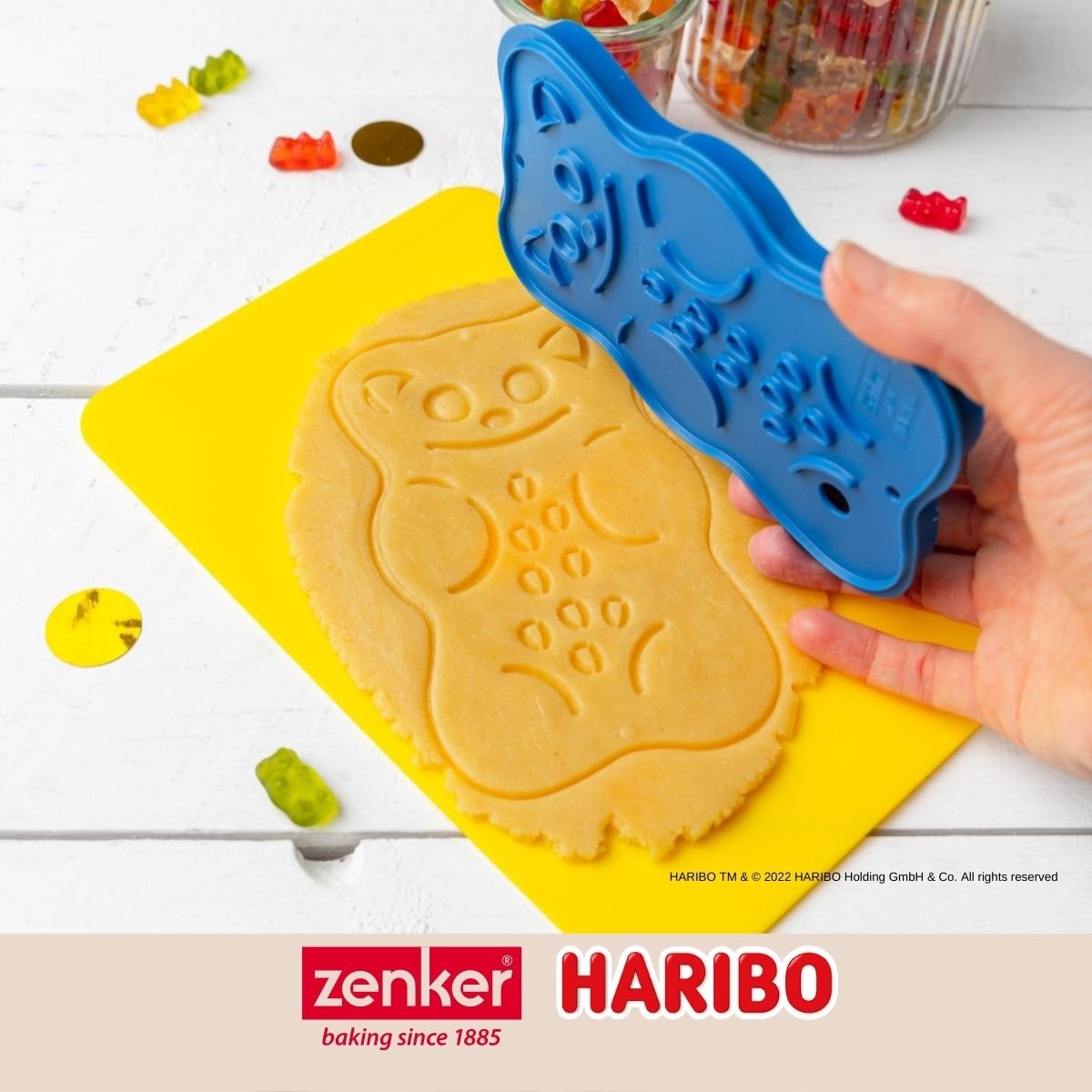 Emporte-pièce biscuits 2 en 1 HARIBO bleu, ZENKER