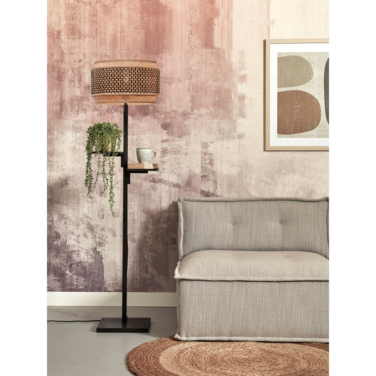 Lampadaire Bambou BHUTAN naturel, GOOD & MOJO