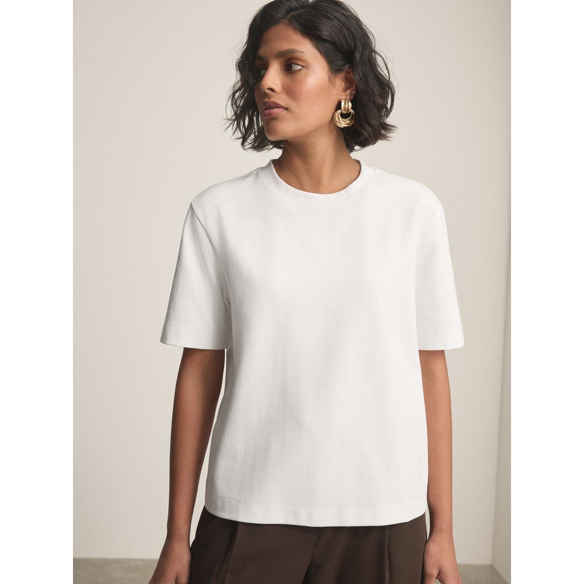 T-shirt ras du cou en supima n. premium blanc, NEXT
