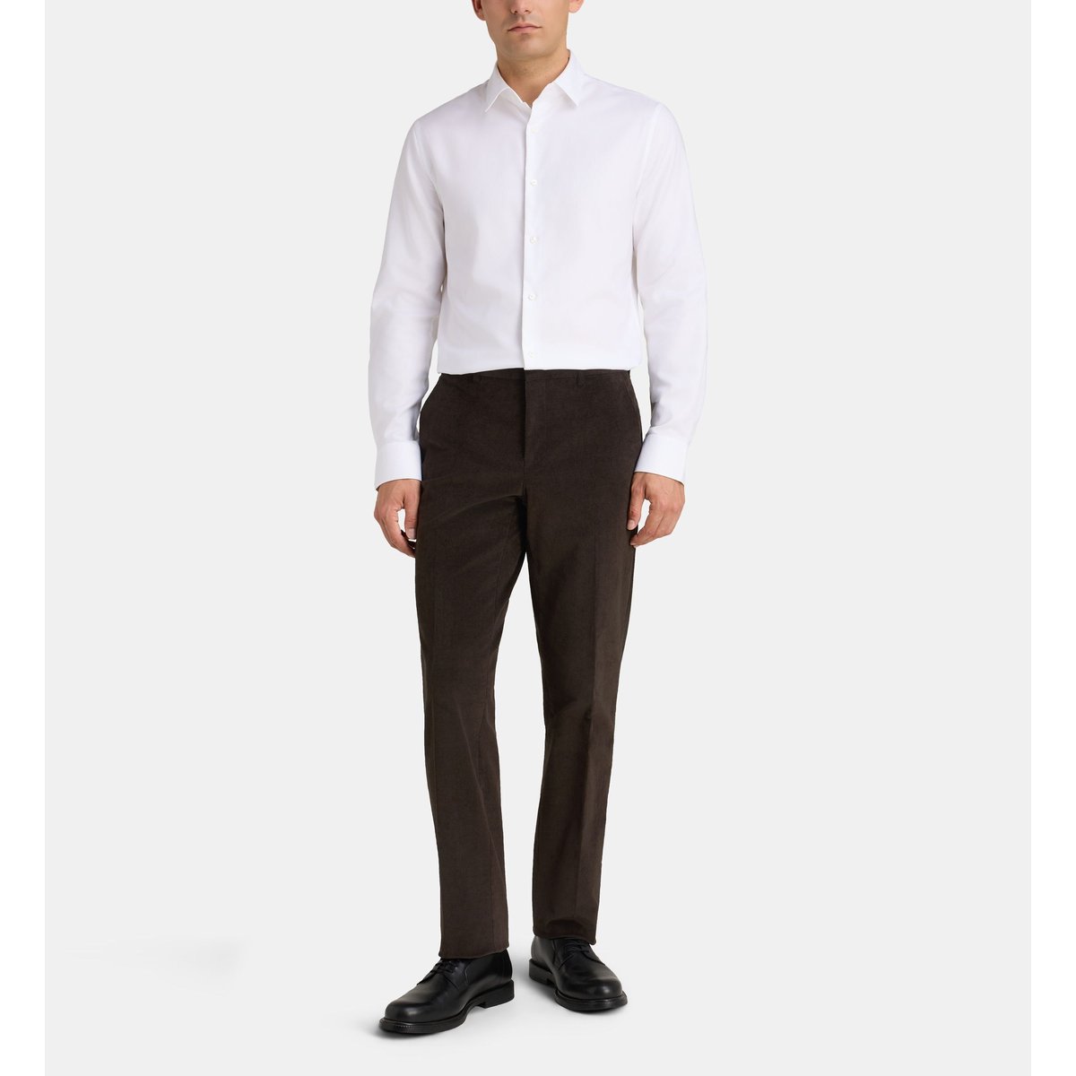 Pantalon de costume ajusté beroi velours côtelé coton marron, COMPTOIR GL