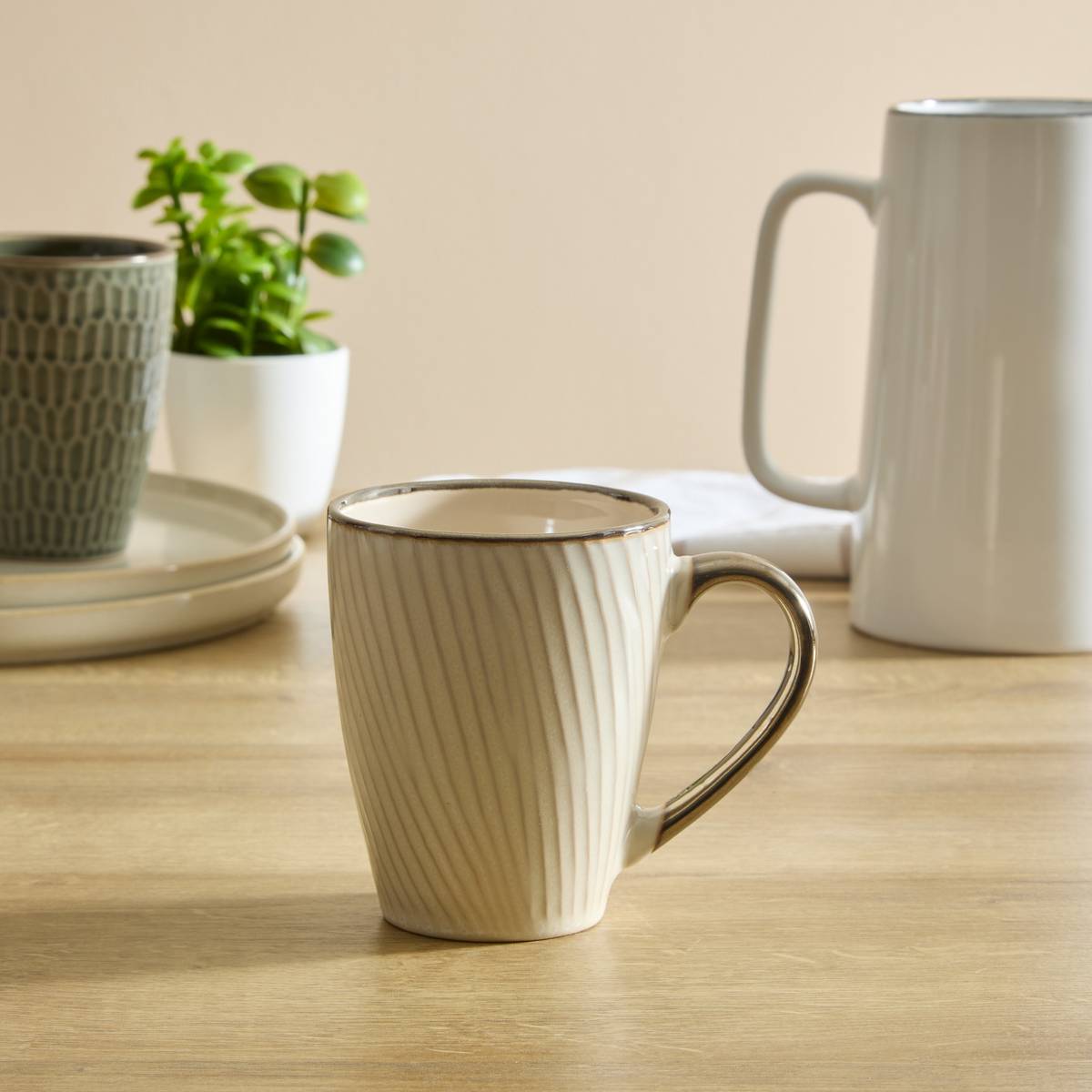 Mug en faïence ELLA blanc, ATMOSPHERA