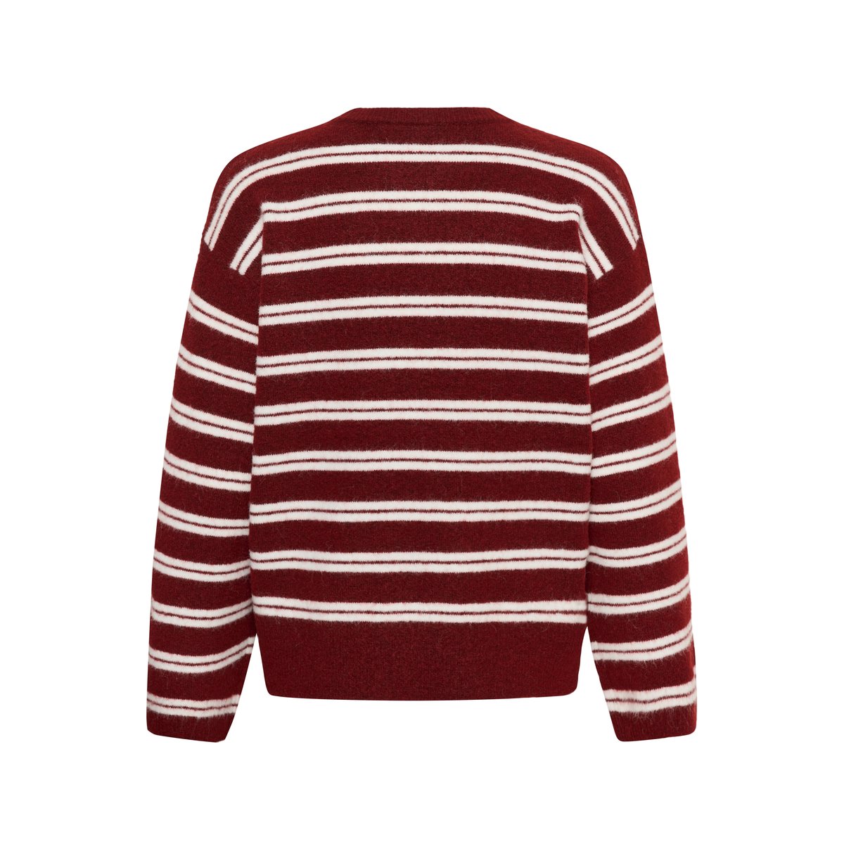 Pullover tricoté rouge zinfandel/white stripe, KAFFE