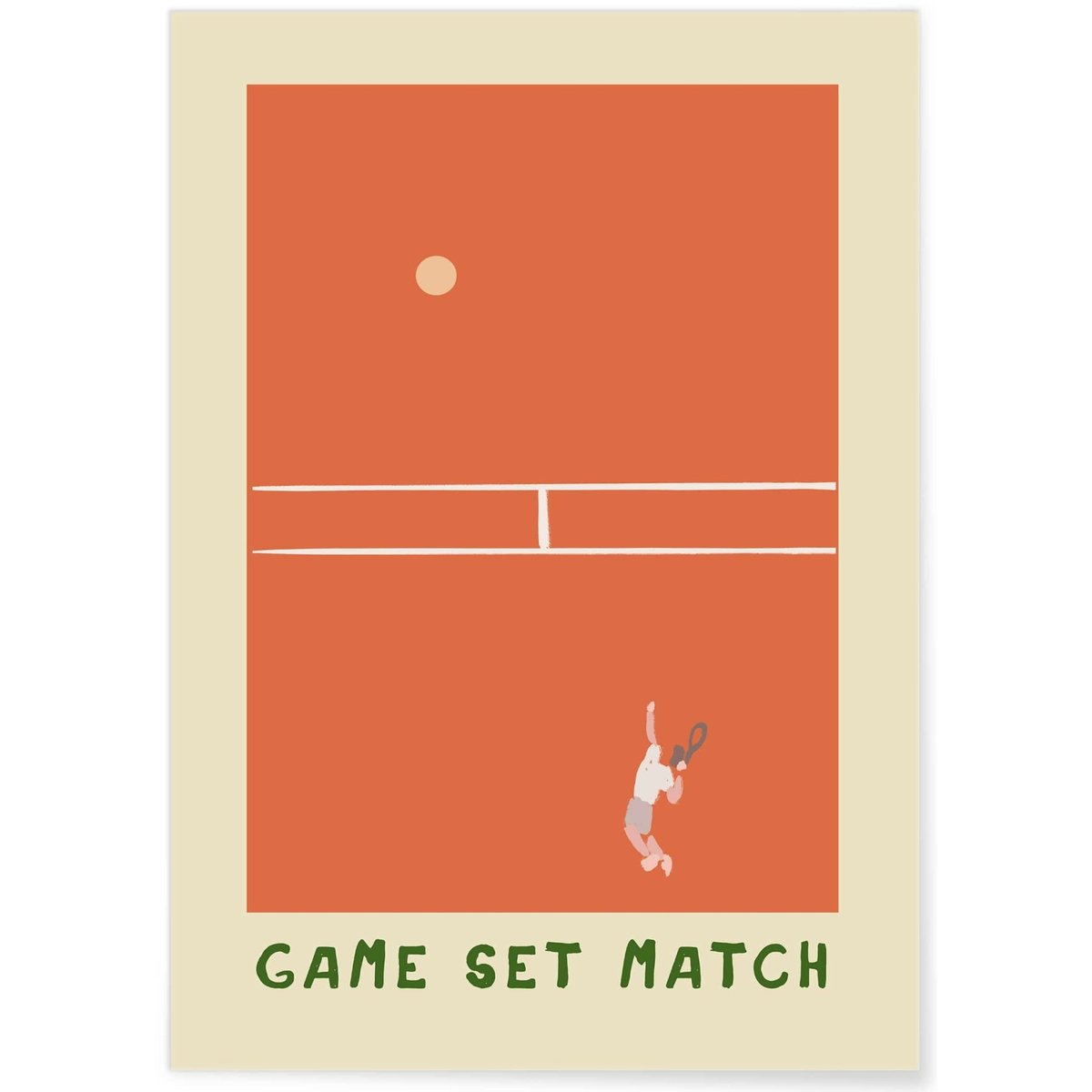 Affiche Tennis Sportive : Game Set Match blanc, L'AFFICHERIE