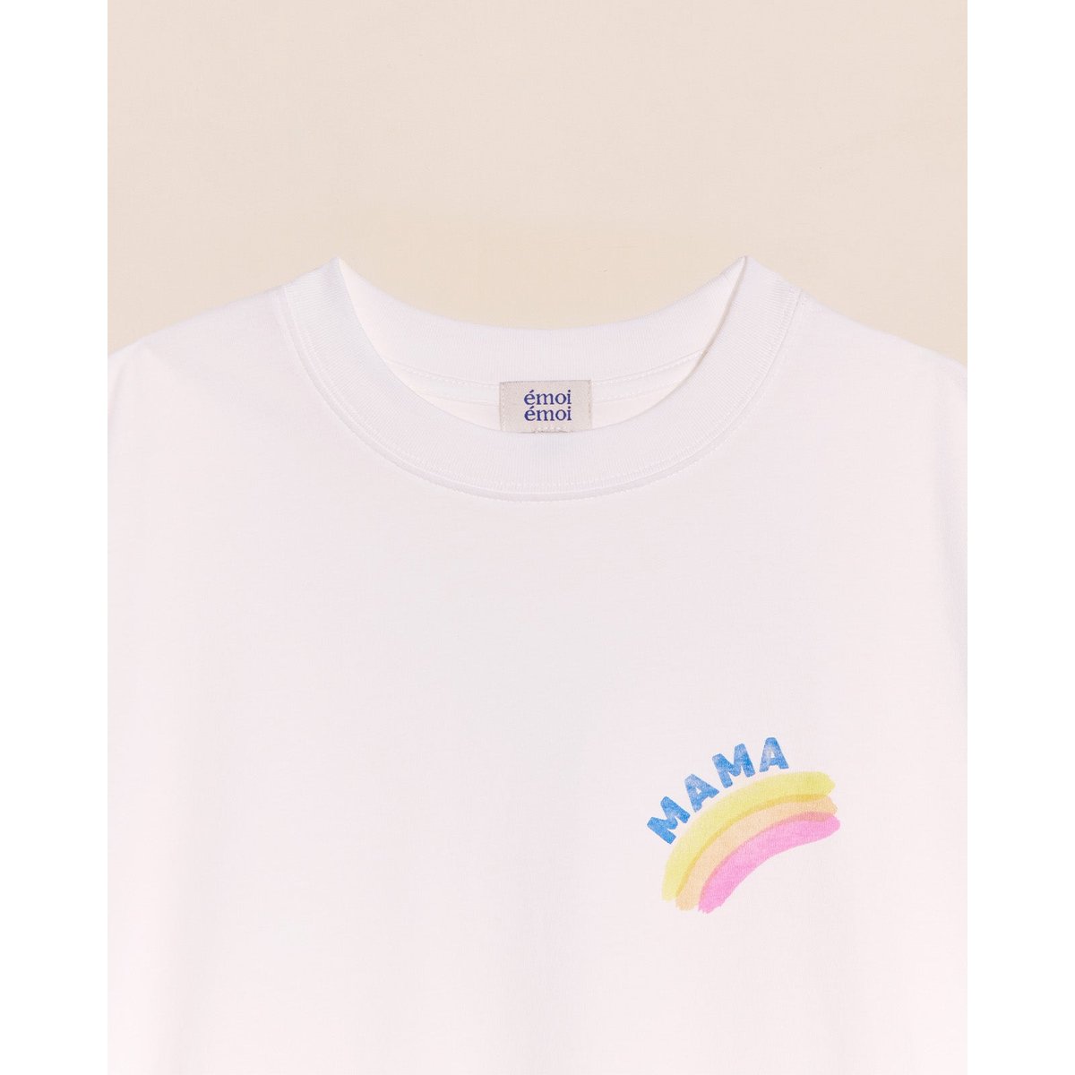 T-shirt Mama rainbow en coton bio blanc, EMOI EMOI