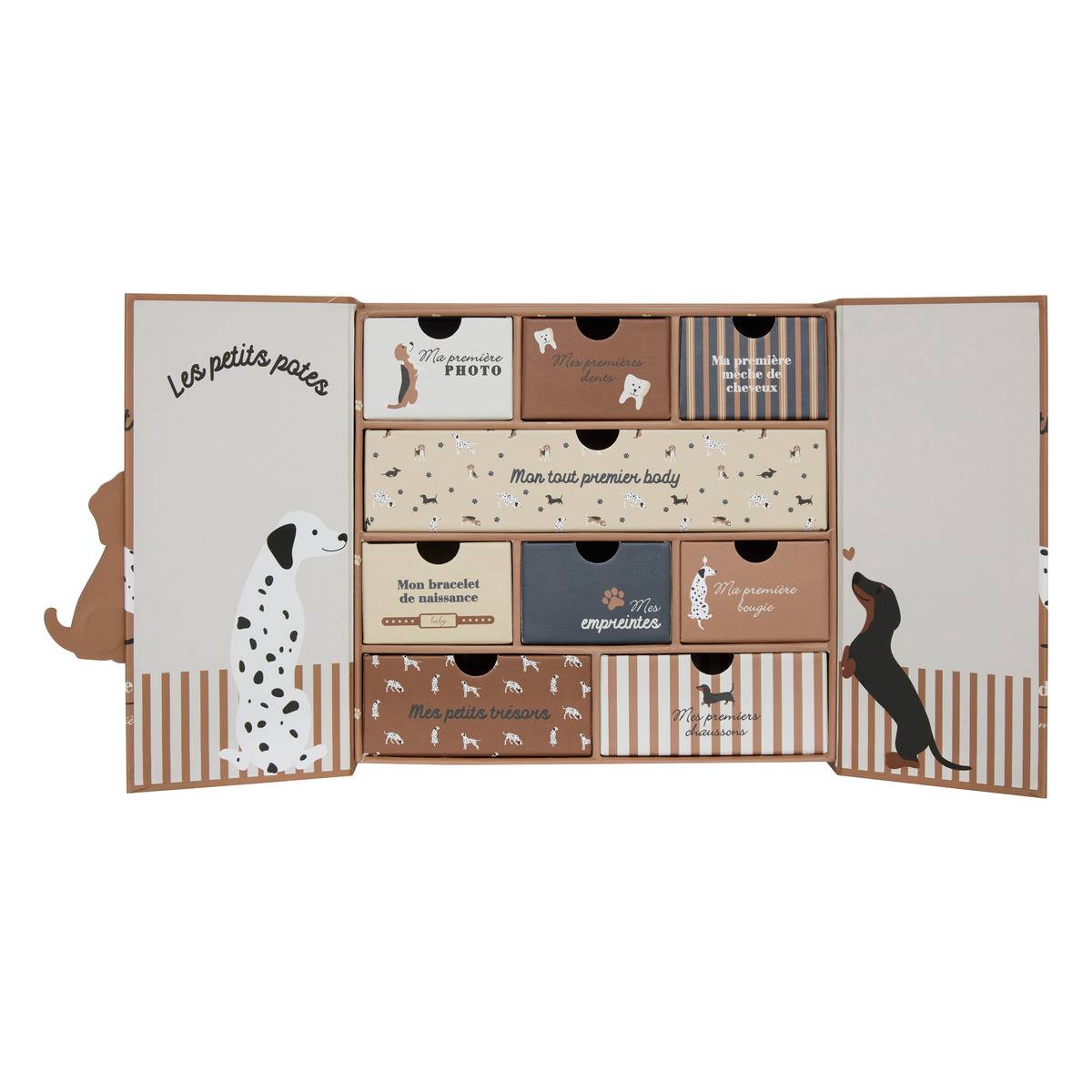 Coffret cadeau naissance 9 tiroirs CILIA beige, ATMOSPHERA FOR KIDS
