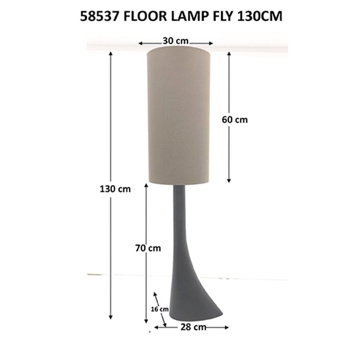Lampadaire en coton et aluminium, FLY marron, KARE DESIGN