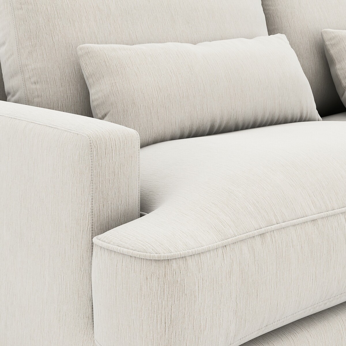 Canapé convertible velours chenille, Alwine blanc, AM.PM