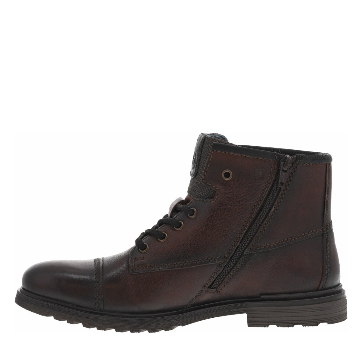 Bottines cuir talon plat marron, BUGATTI