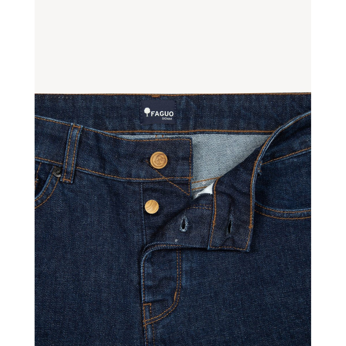 Jean denim brut stretch denim brut, FAGUO