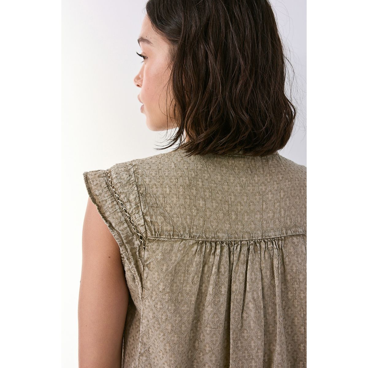 Blouse sans manches à motif jacquard vert, NEXT