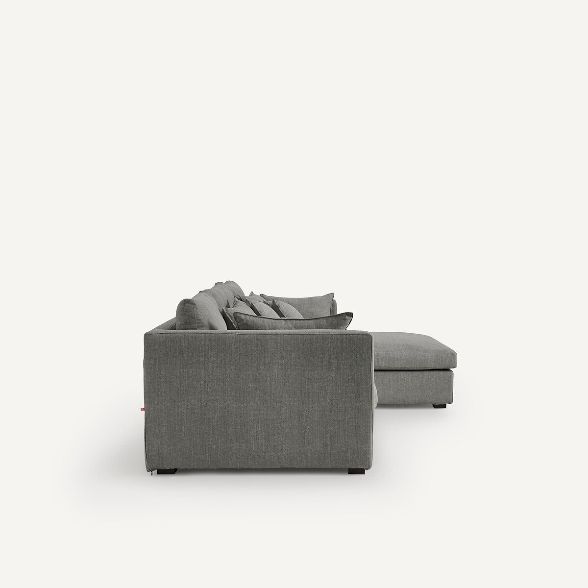 Canapé d'angle, en coton et lin, Néo Kinkajou anthracite, AM.PM