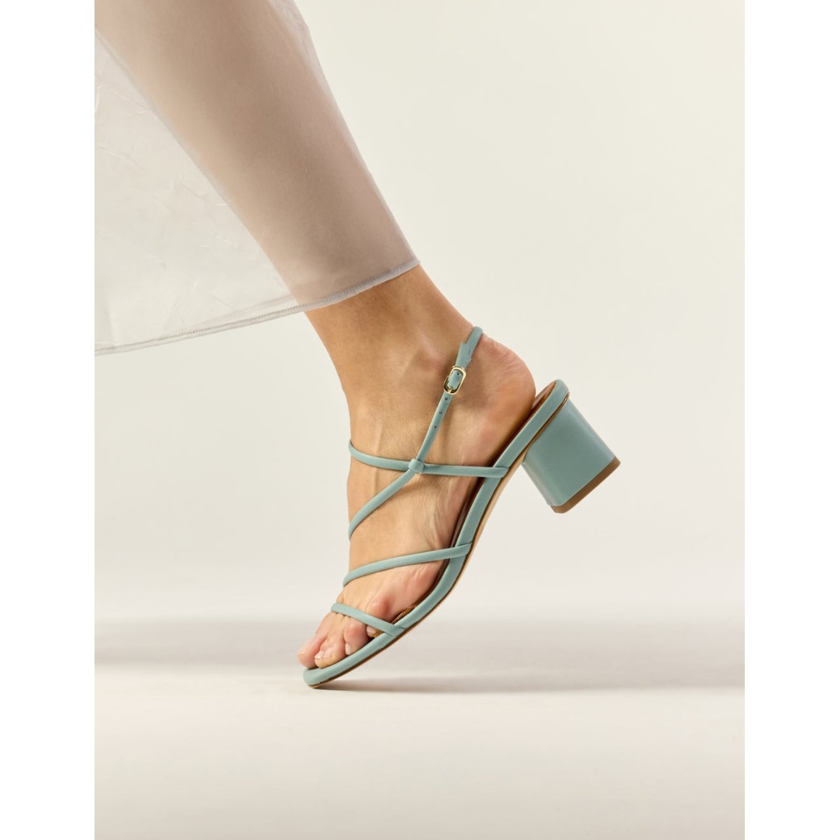 Sandales à talons COLA cuir ciel, ODAJE
