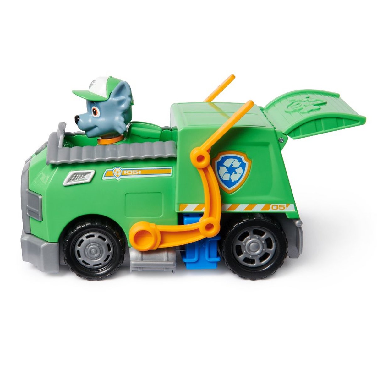 La Pat Patrouille Camion de recyclage avec la figurine de Rocky multicolore, SPIN MASTER
