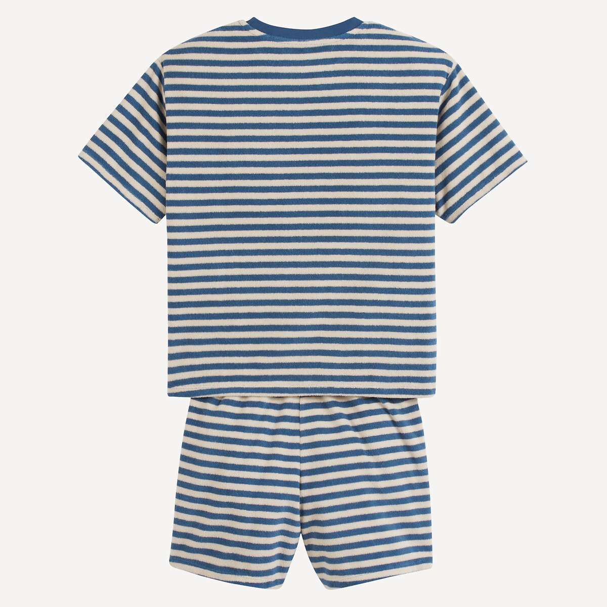 Pyjashort in badstof ecru/blauw, LA REDOUTE COLLECTIONS