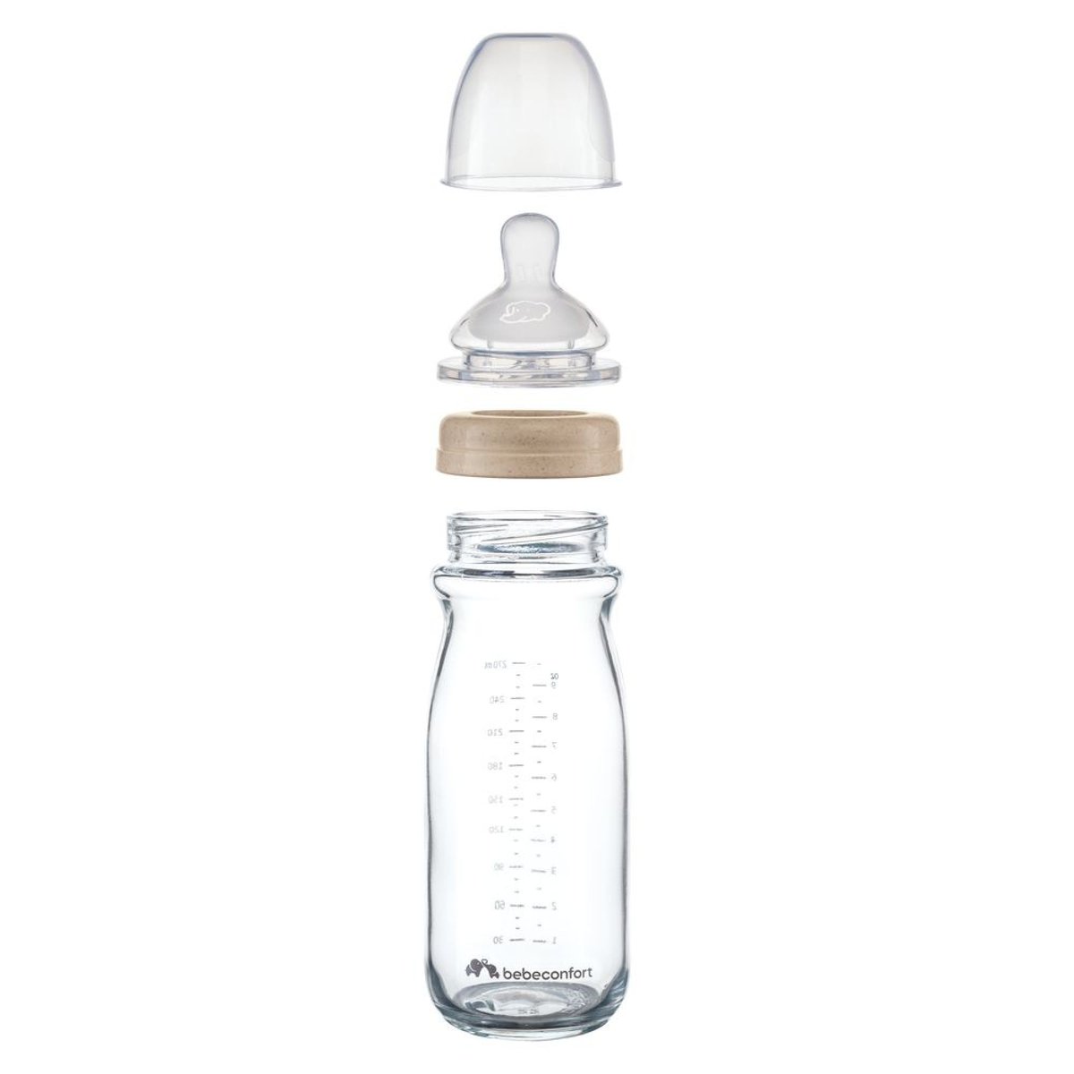 Biberon en verre physio Air Eco 270 ml Sand couleur unique, BEBECONFORT