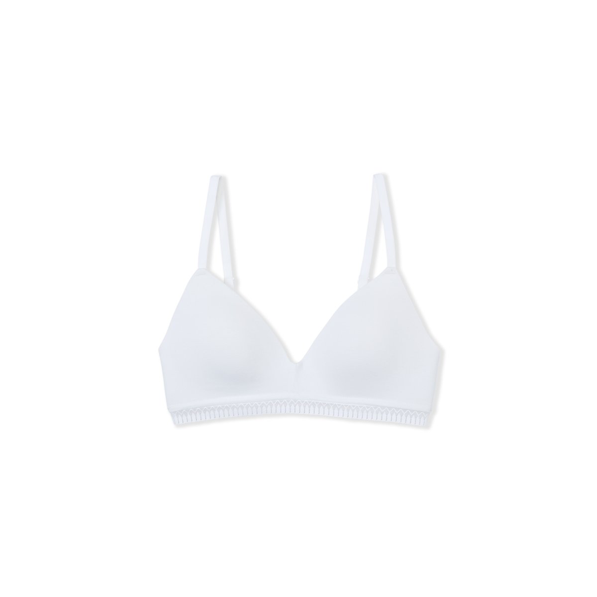 Soutien-gorge sans armatures coques fines en coton biologique HAPPILY blanc, ETAM